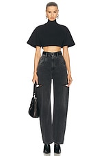 Maison Margiela Wide Leg With Cut Out in Black Washed, view 5, click to view large image.