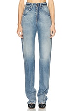 Maison Margiela High Waist Straight Leg in Light Blue Indigo | FWRD
