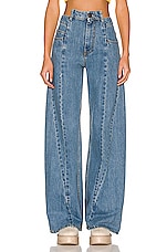 Maison Margiela 5 Pocket Wide Leg Jean in Denim, view 1, click to view large image.