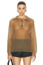 Maison Margiela Crewneck Sweater in Light Brown, view 1, click to view large image.