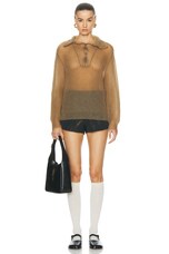 Maison Margiela Crewneck Sweater in Light Brown, view 4, click to view large image.