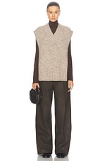 Maison Margiela Sweater Vest in Light Brown, view 5, click to view large image.