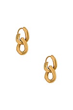 Maison Margiela Chain Earrings in Yellow Gold Plating, view 1, click to view large image.
