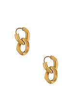 Maison Margiela Chain Earrings in Yellow Gold Plating, view 3, click to view large image.