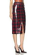 Maison Margiela Midi Skirt in Red & Black, view 2, click to view large image.