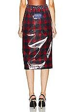Maison Margiela Midi Skirt in Red & Black, view 3, click to view large image.