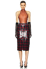 Maison Margiela Midi Skirt in Red & Black, view 4, click to view large image.