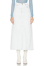 Maison Margiela Origin Denim Skirt in White Paint, view 1, click to view large image.