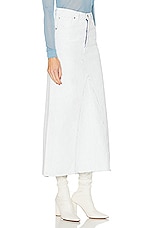 Maison Margiela Origin Denim Skirt in White Paint, view 2, click to view large image.