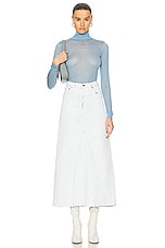 Maison Margiela Origin Denim Skirt in White Paint, view 4, click to view large image.