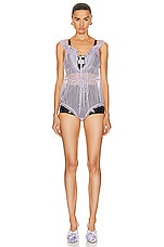 Maison Margiela Silk Romper in Lilac, view 1, click to view large image.