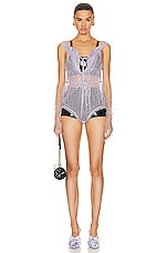 Maison Margiela Silk Romper in Lilac, view 4, click to view large image.