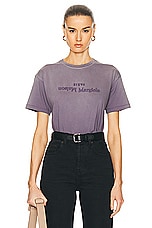 Maison Margiela Upside Down Logo T Shirt in Aubergine, view 1, click to view large image.