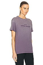 Maison Margiela Upside Down Logo T Shirt in Aubergine, view 2, click to view large image.
