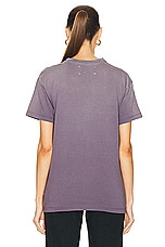 Maison Margiela Upside Down Logo T Shirt in Aubergine, view 3, click to view large image.