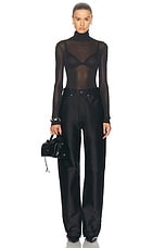 Maison Margiela Long Sleeve Bodysuit in Black, view 5, click to view large image.