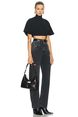 Maison Margiela Small Glam Slam Hobo Bag in Black, view 2, click to view large image.