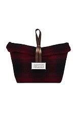 Maison Margiela Paper Clutch Bag in Red & Chestnut, view 1, click to view large image.