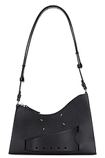 Maison Margiela Small Snatched Hobo Bag in Black, view 1, click to view large image.