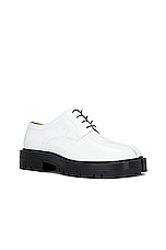 Maison Margiela Tabi Country Derby Lace-up in White & Black, view 2, click to view large image.