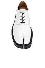 Maison Margiela Tabi Country Derby Lace-up in White & Black, view 4, click to view large image.