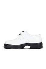 Maison Margiela Tabi Country Derby Lace-up in White & Black, view 5, click to view large image.
