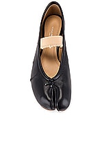 Maison Margiela Tabi Ballerina Flat With Strap in Black & Nude, view 4, click to view large image.