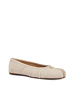Maison Margiela Tabi Ballerina Flat in Natural, view 2, click to view large image.