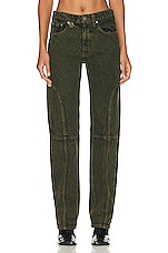 Mimchik Unisex Denim Maria Jean in Olive, view 1, click to view large image.