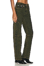 Mimchik Unisex Denim Maria Jean in Olive, view 2, click to view large image.