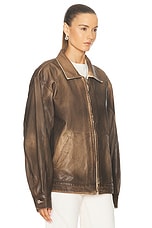 Mimchik Denim Tall Boy Jacket in Brown Wax, view 3, click to view large image.