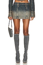 Mimchik Denim Mini Skirt in Og Wash, view 1, click to view large image.