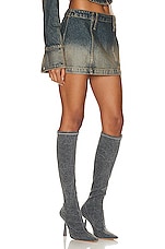 Mimchik Denim Mini Skirt in Og Wash, view 2, click to view large image.