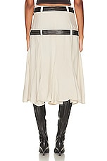 Mimchik Double Belted Skirt in Cream, view 3, click to view large image.