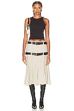 Mimchik Double Belted Skirt in Cream, view 4, click to view large image.