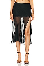 Mimchik Sheer Gusset Skirt in Black, view 1, click to view large image.