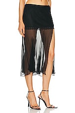 Mimchik Sheer Gusset Skirt in Black, view 2, click to view large image.