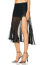 Mimchik Sheer Gusset Skirt in Black, view 3, click to view large image.