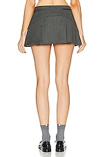 Mimchik Curve Pleated Mini Skirt in Grey & Blue, view 3, click to view large image.