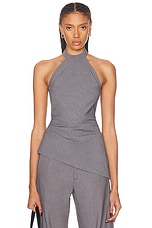 3WAY CUT TOPS&DOT HALTERNECK SET グレー Mimchik Halter Top in Gray | FWRD