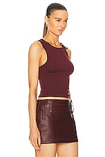 Mimchik Bow Tank Top in Burgundy, view 2, click to view large image.