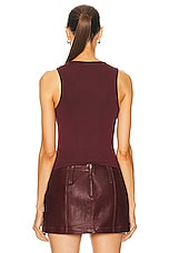 Mimchik Bow Tank Top in Burgundy, view 3, click to view large image.