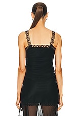 Mimchik Lace Trim Camisole Top in Black, view 3, click to view large image.