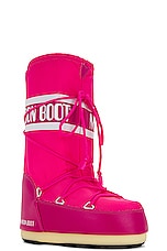 MOON BOOT Icon Nylon Boot in Bougainvillea, view 2, click to view large image.