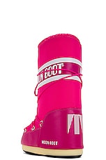 MOON BOOT Icon Nylon Boot in Bougainvillea, view 3, click to view large image.