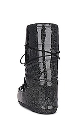 MOON BOOT Icon Glitter Boot in Black, view 3, click to view large image.