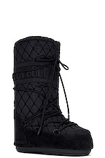 MOON BOOT Icon Quilted Boot in Black, view 2, click to view large image.