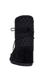 MOON BOOT Icon Quilted Boot in Black, view 3, click to view large image.