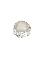Martine Ali 925 Silver Mother Of Pearl Champion Ring in Silver, view 3, click to view large image.