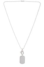 Martine Ali Jax Tag Drop Chain in Silver, view 1, click to view large image.